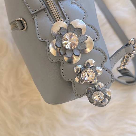 Fendi-Mini Flowerland BackPack-Light Blue Leather - Picture 4 of 11